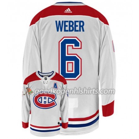 Montreal Canadiens SHEA WEBER 6 Adidas Wit Authentic Shirt - Mannen